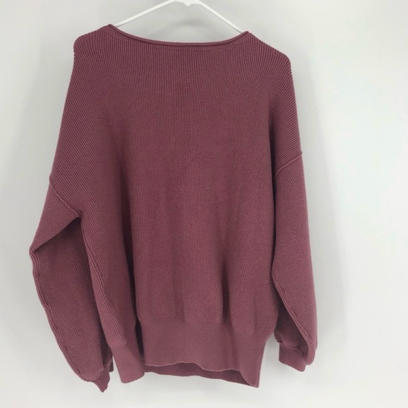 FREE PEOPLE MAUVE SHADOW OVERSIZED SWEATER LARGE - Picture 5 of 10